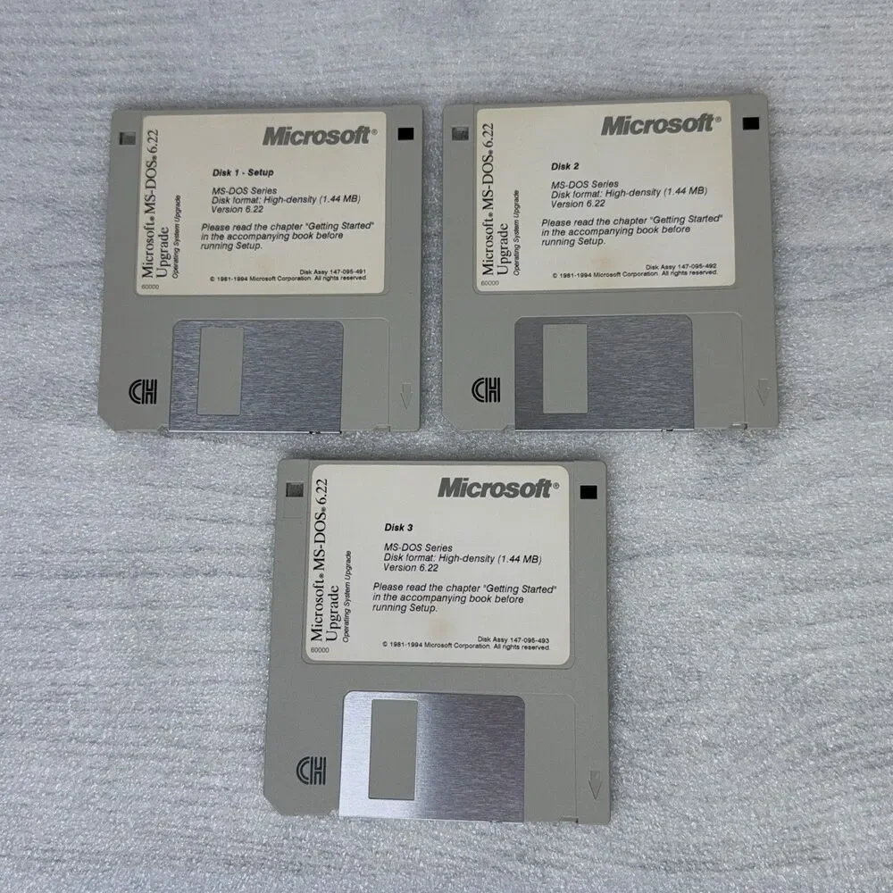 Microsoft MS-DOS 6.22 Operating System Upgrade 3.5